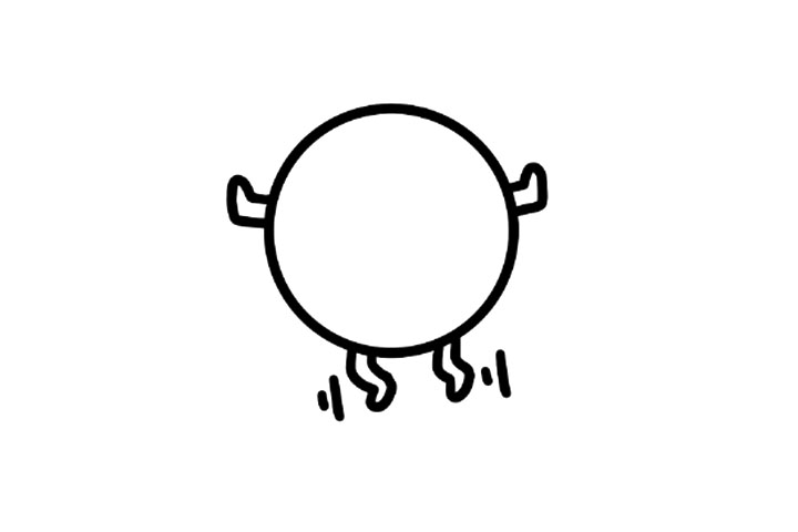 中秋元素 调皮的月亮简笔画-图2