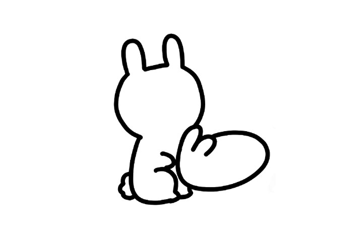 中秋元素 玉兔简笔画-图2