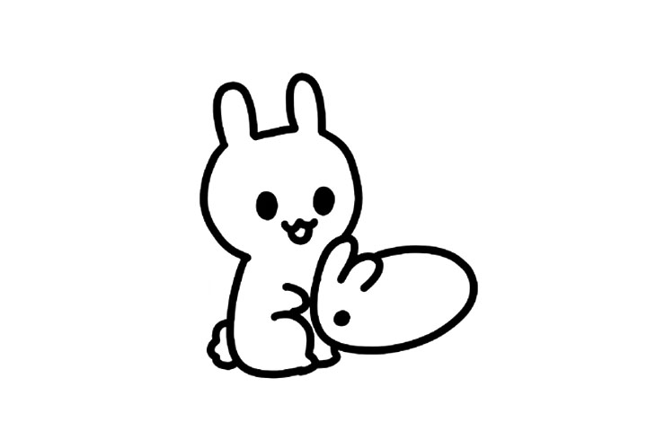 中秋元素 玉兔简笔画-图3