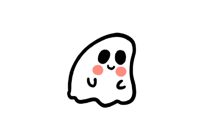 万圣节素材 小白鬼简笔画画法