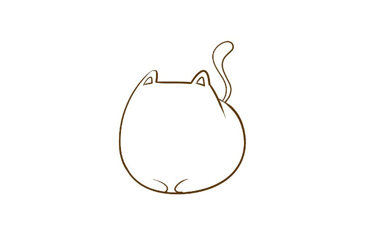 大叫的小猫简笔画画法-图2
