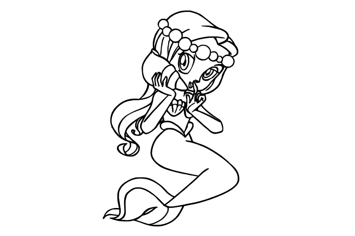 简单可爱的美人鱼简笔画图片-图4