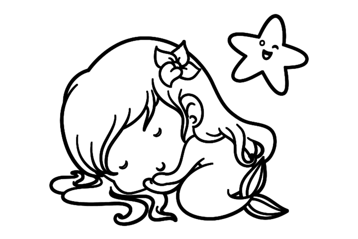 简单可爱的美人鱼简笔画图片-图3