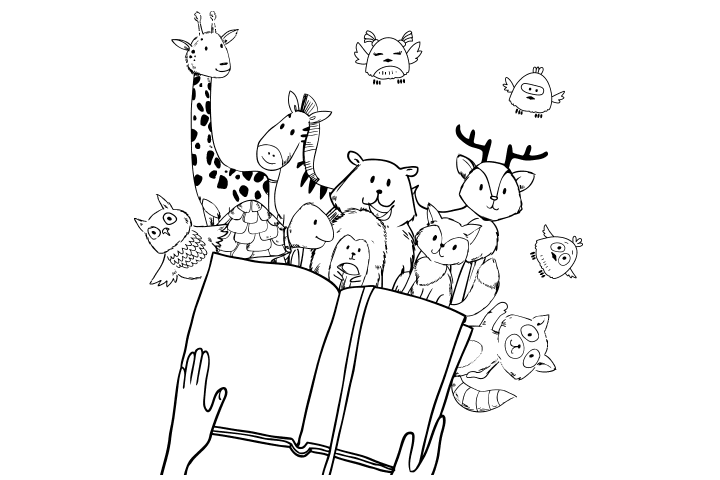 书本卡通简笔画图片-图1