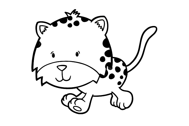 可爱的小花豹简笔画图片-图2