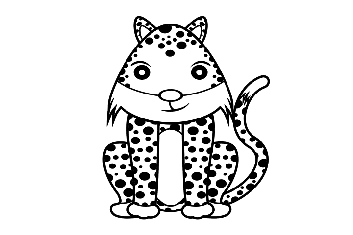 可爱的小花豹简笔画图片-图5