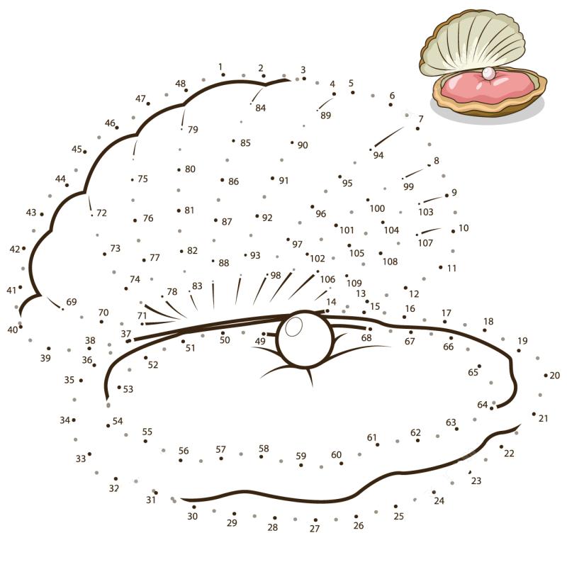 牡蛎连线画图片素材