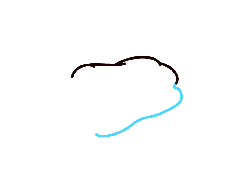 步骤2：画油条的另一半。