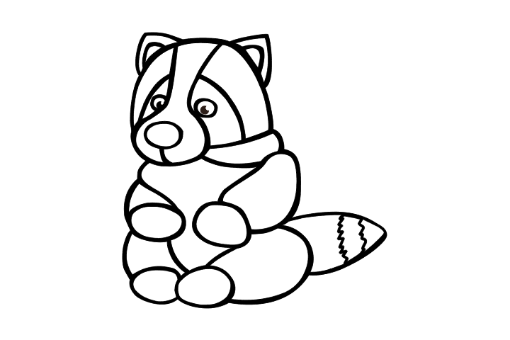 浣熊简笔画的画法-图6