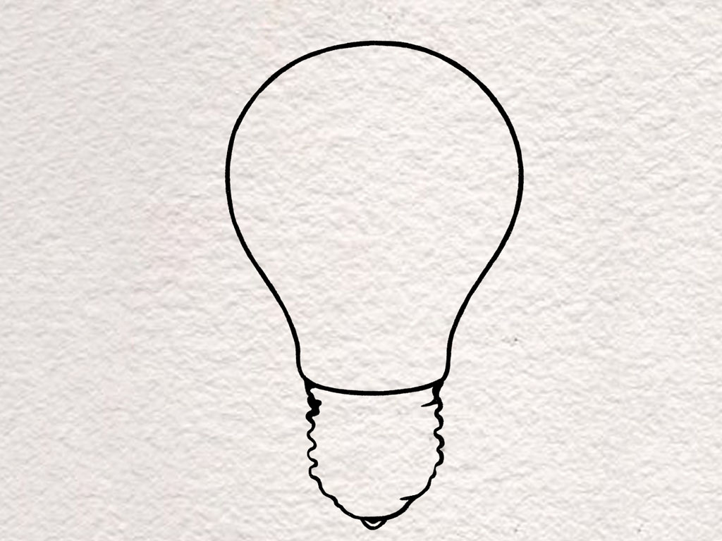 灯泡里的星空简笔画画法-图2