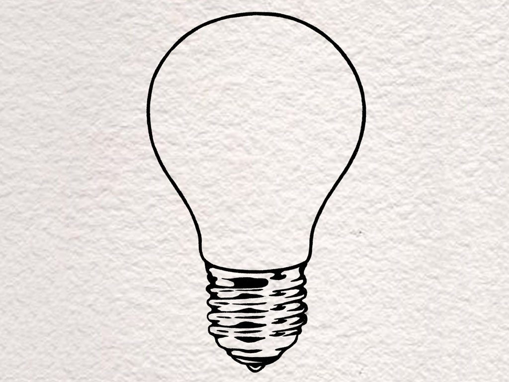 灯泡里的星空简笔画画法-图3