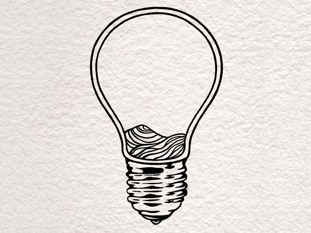 灯泡里的星空简笔画画法-图6