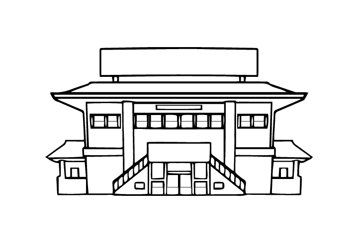 学校教学楼简笔画图片-图4