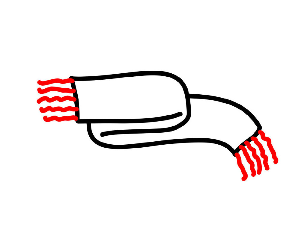 漂亮的围脖简笔画画法-图5