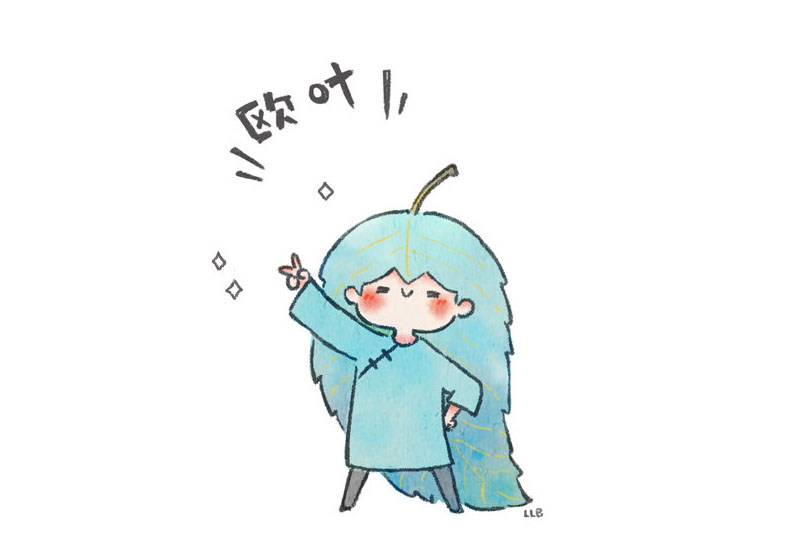 一组漂亮的小叶子表情简笔画图片-图2