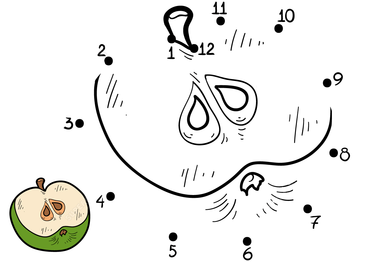 苹果和蚂蚁连线画图片素材