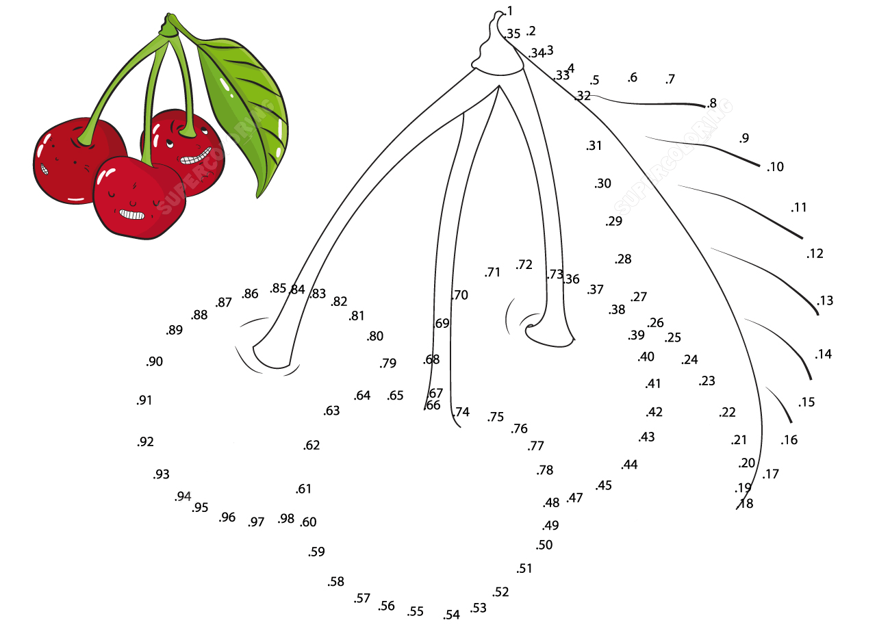 樱桃连线画图片素材