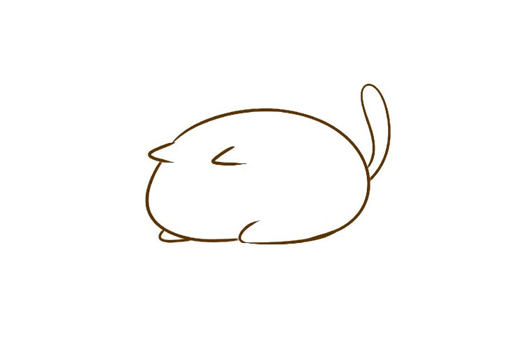 发现玩具的小猫简笔画画法-图2