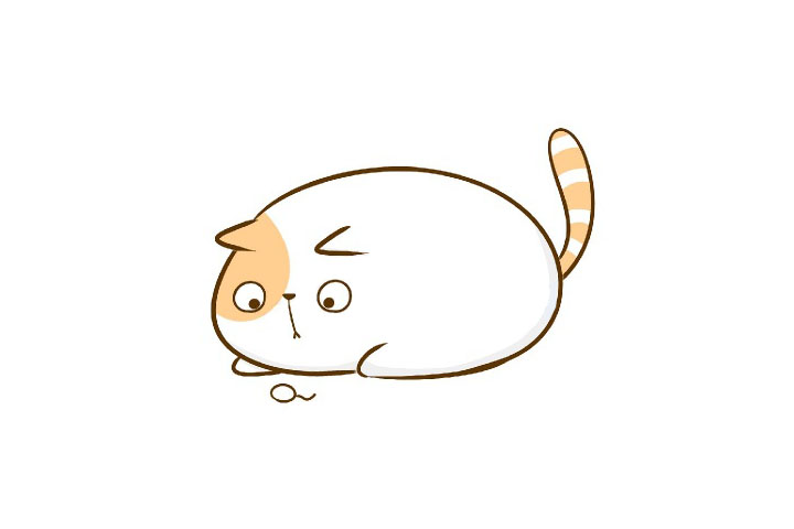 发现玩具的小猫简笔画画法