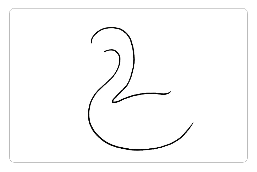 步骤2：接着再沿着它的内轮廓，在下面继续写一个数字2。