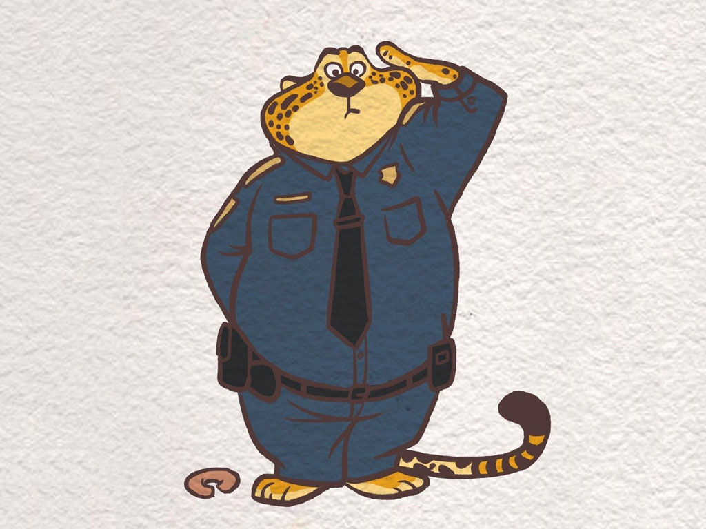 疯狂动物城 豹警官简笔画步骤图-图9