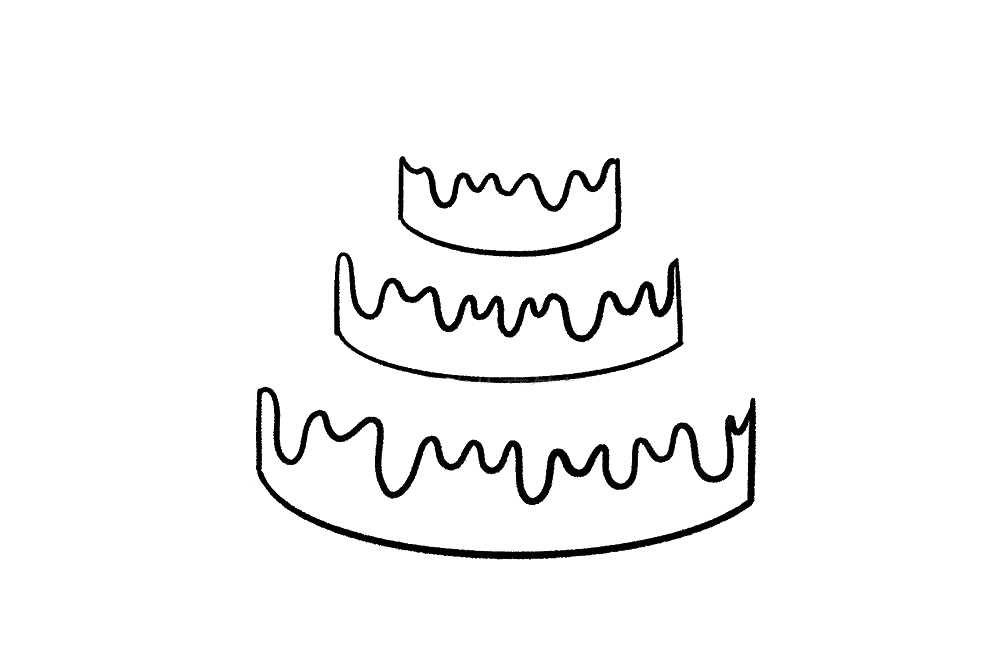 步骤3：随意画曲线，将两个1的上端连起来，相同的方法把下面的1也用曲线连接起来。