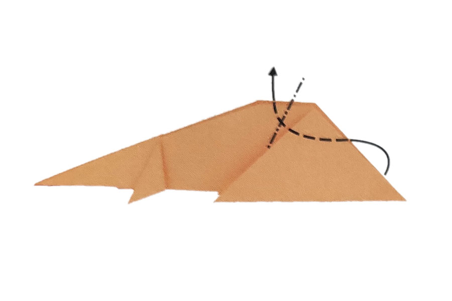 步骤9：沿虚线向内翻折