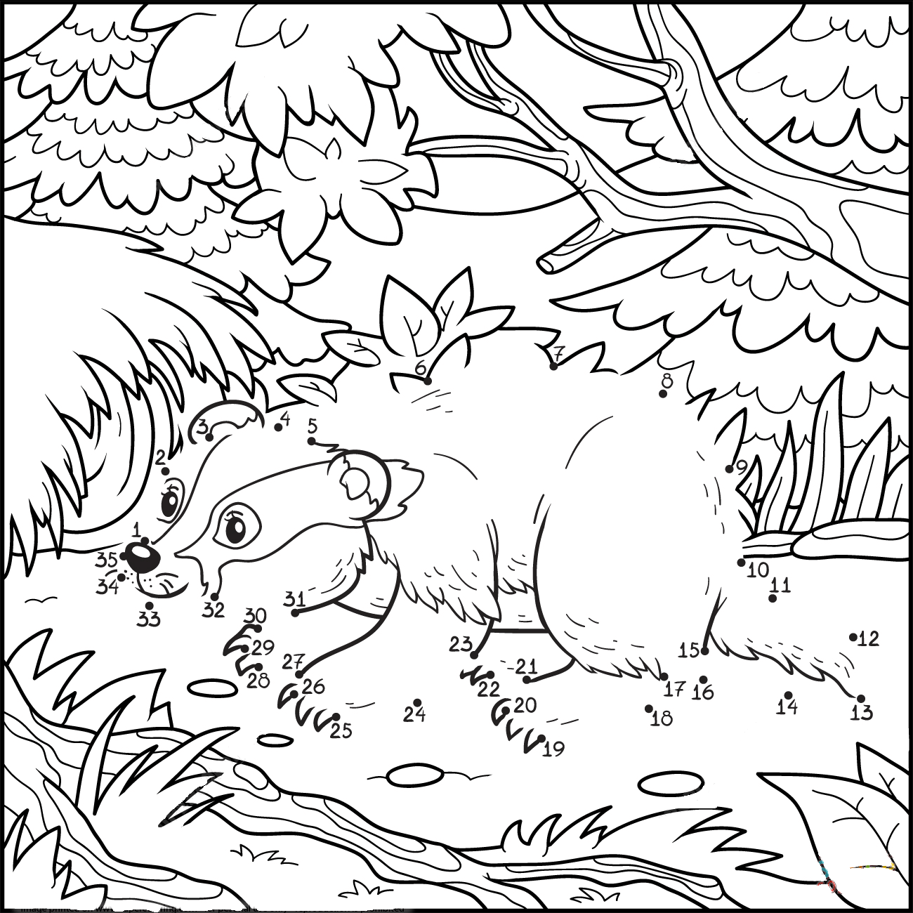 獾连线画图片素材