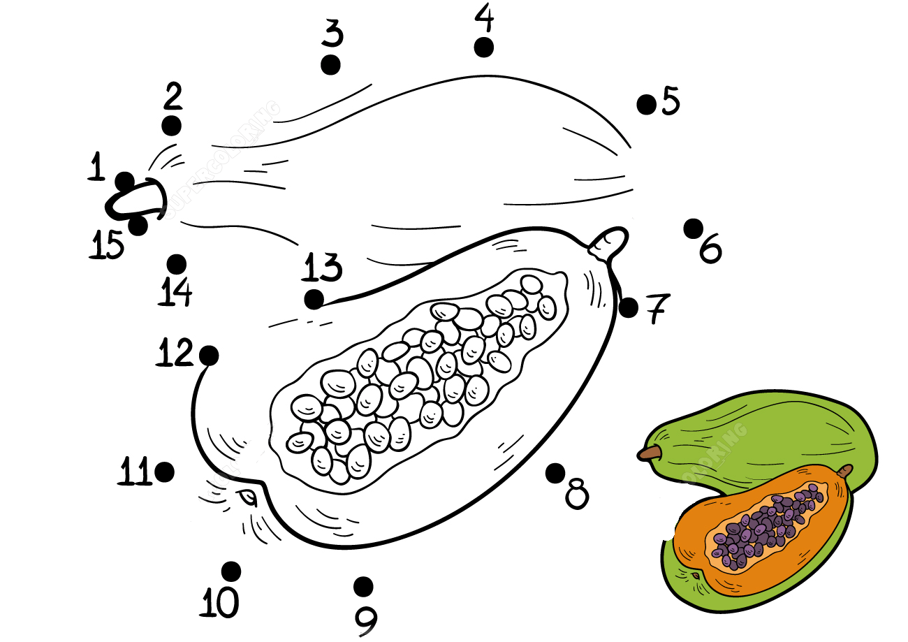 番木瓜连线画图片素材