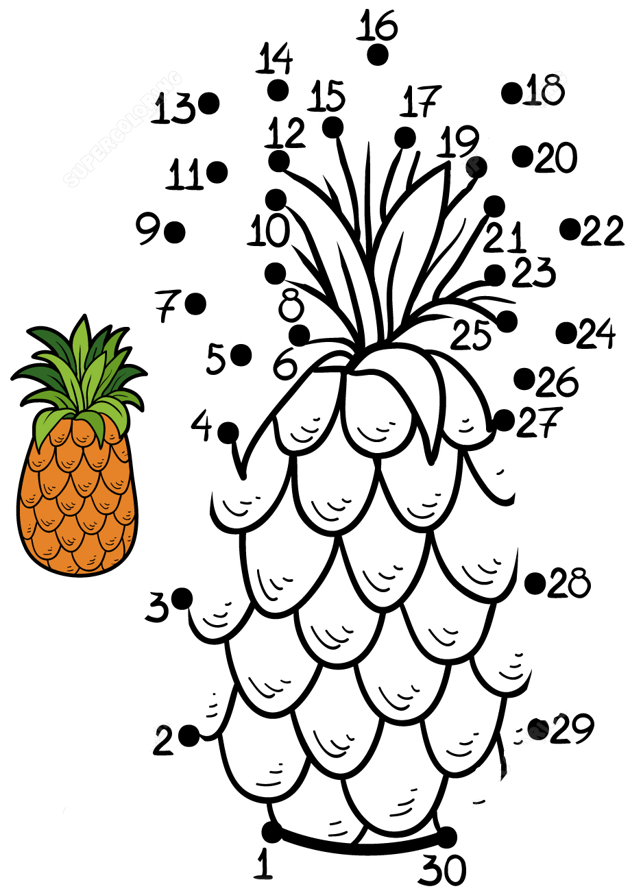 菠萝连线画图片素材