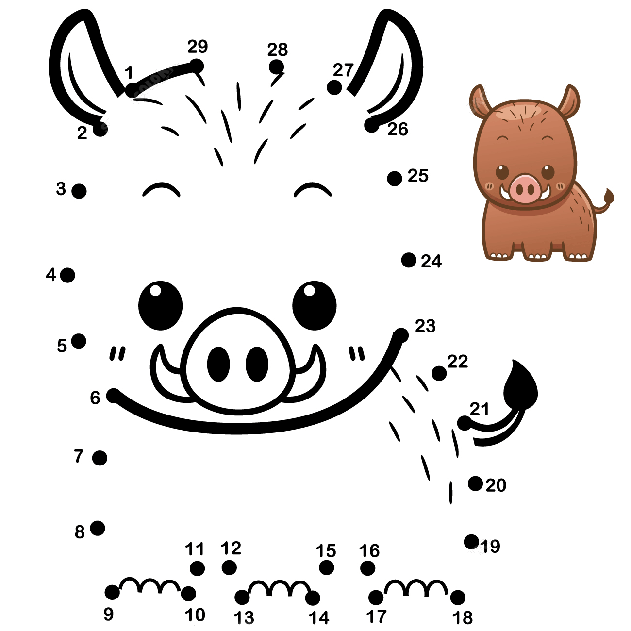 野猪连线画图片素材