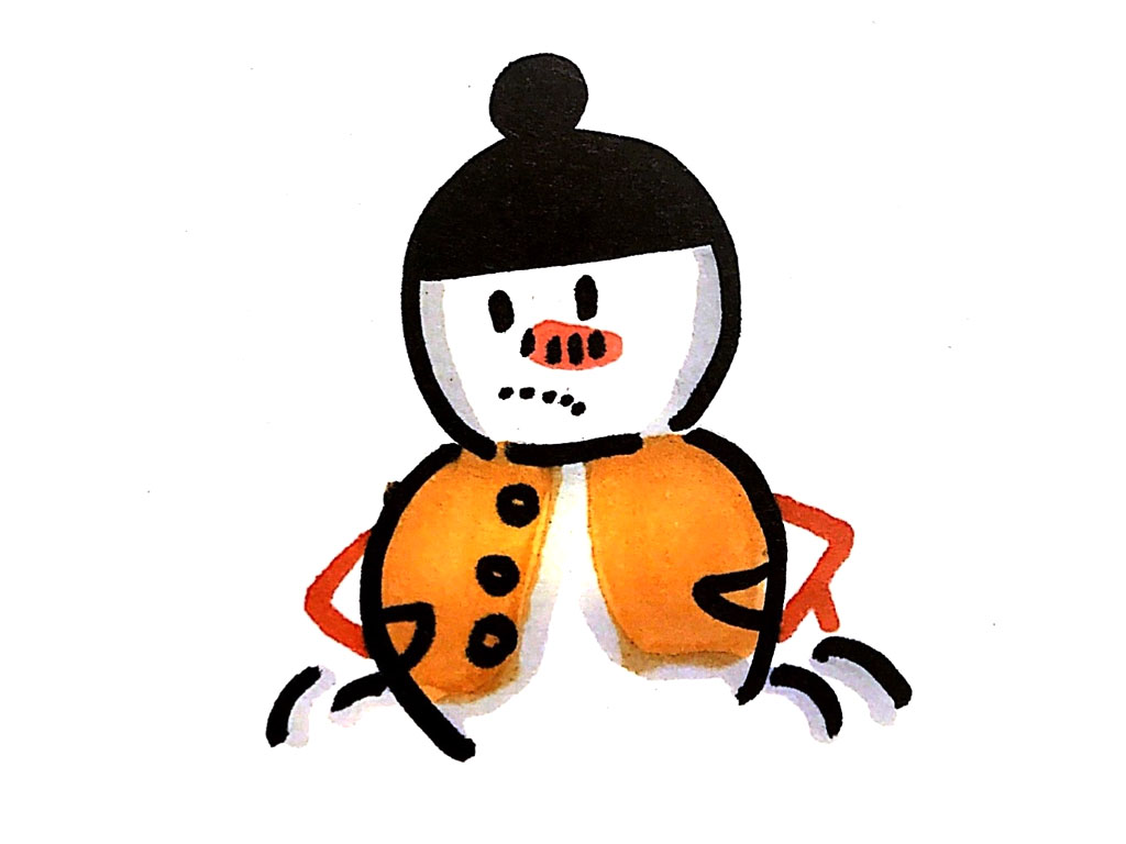 憨态可掬的小雪人简笔画-图7