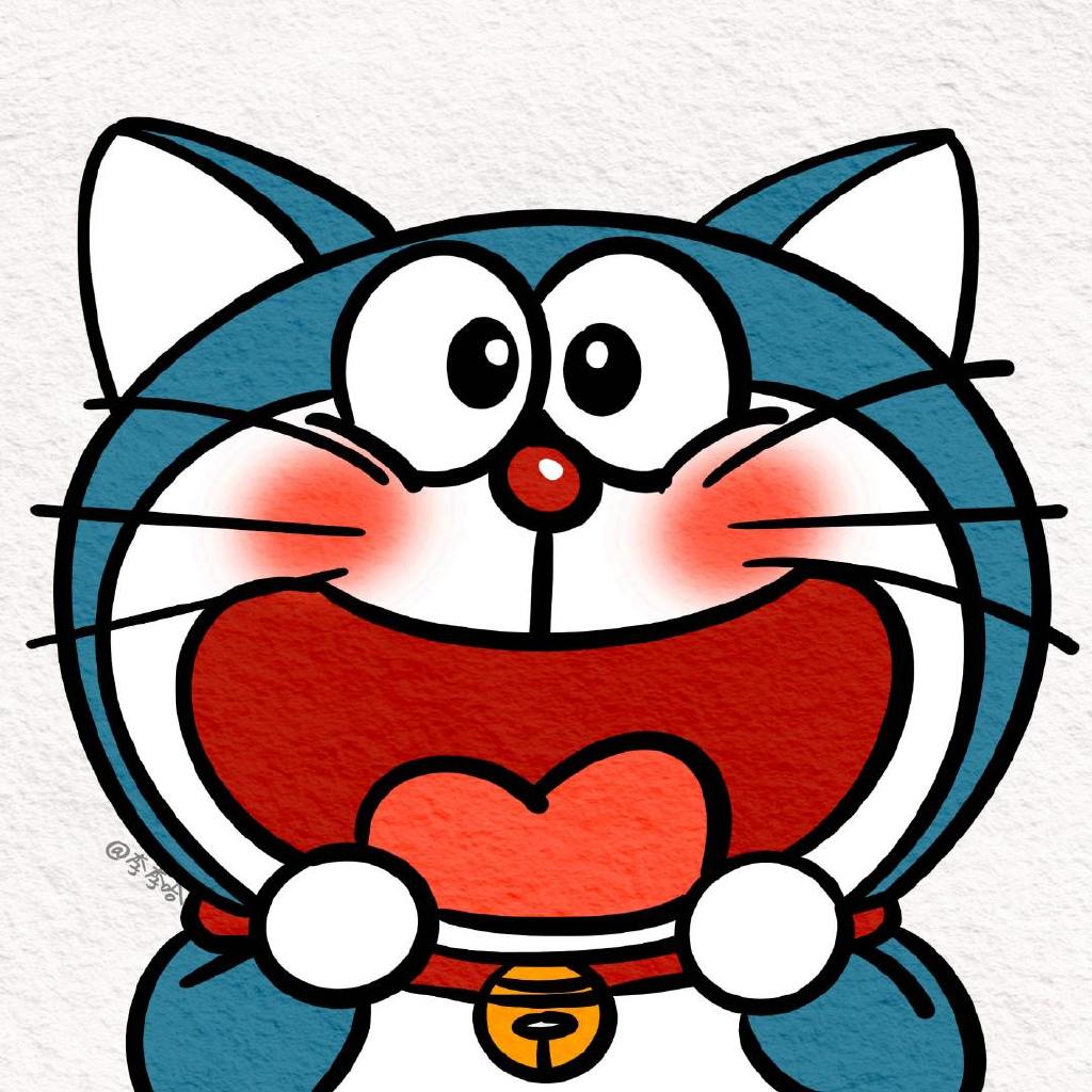 机器叮当猫头像简笔画-图5