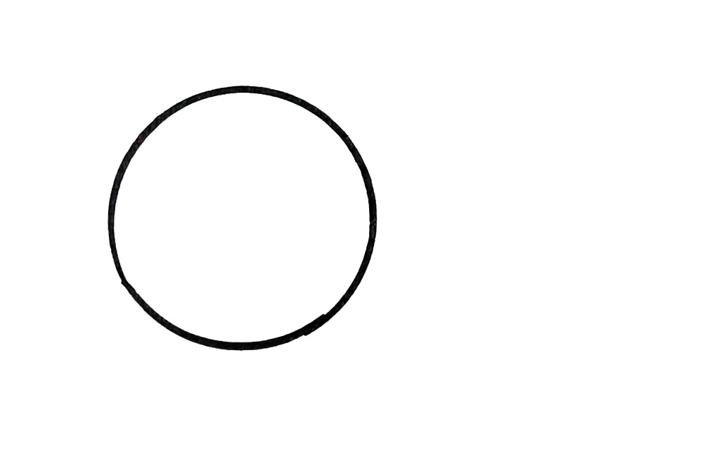 步骤1：首先，借助硬币或者其它圆形工具画一个圆