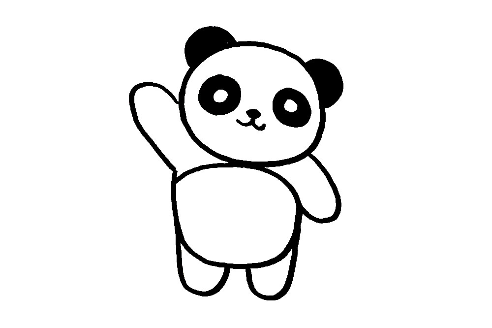 步骤9：在肚皮的上方画一条弧线