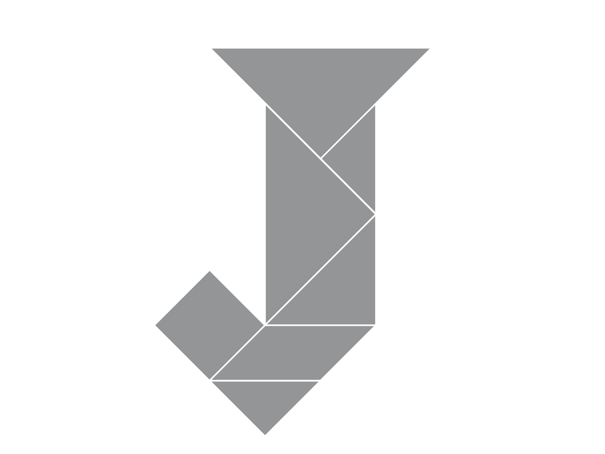 七巧板拼字母J的图解