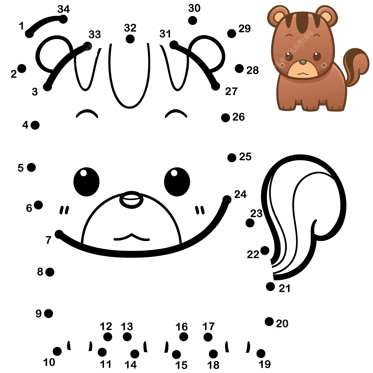 松鼠连线画图片素材