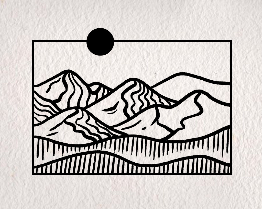 简单的山川风景简笔画教程-图8