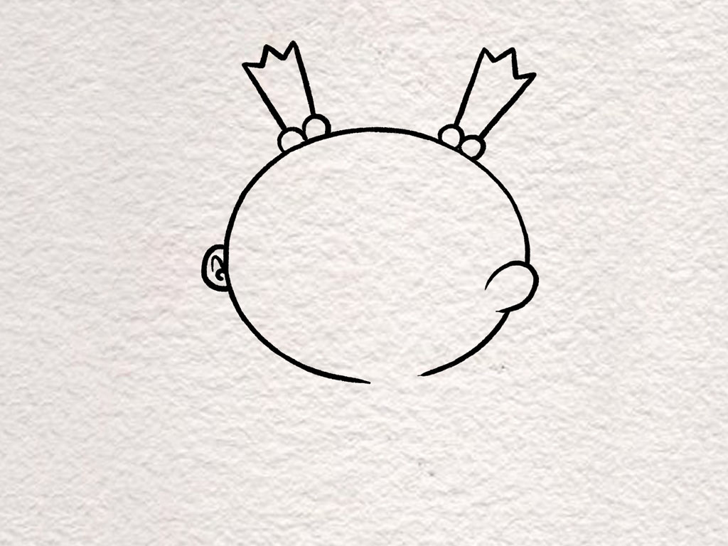 阿衰漫画之大脸妹简笔画画法步骤-图2