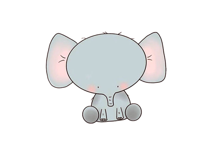 可爱小象怎么画