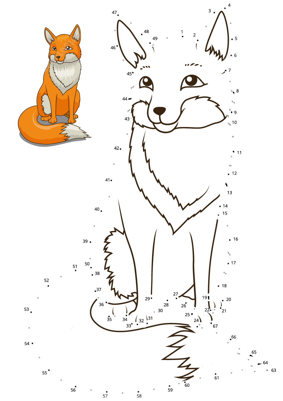 狐狸连线画图片素材