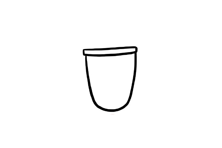 草莓脆波波奶茶简笔画画法步骤-图2