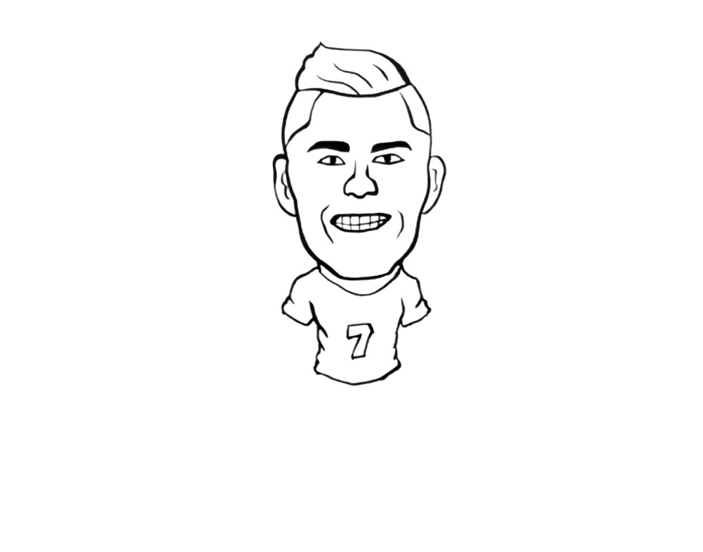 国际巨星C罗简笔画教程-图2