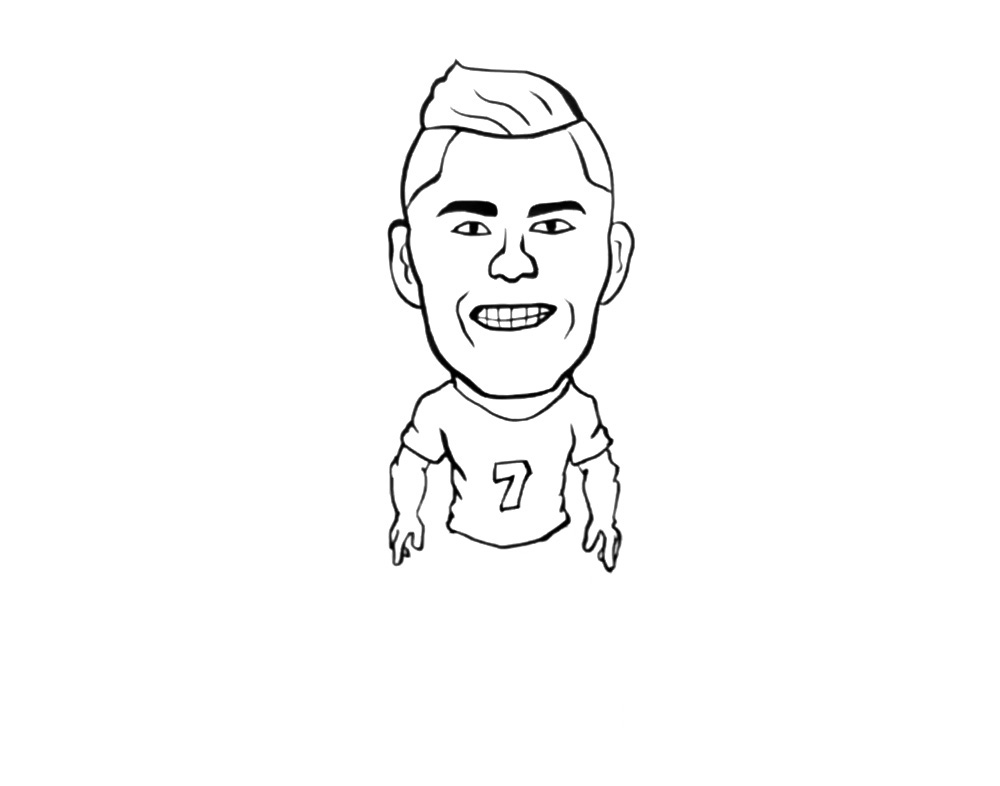 国际巨星C罗简笔画教程-图3