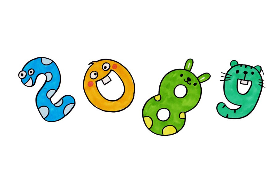 步骤2：卡通数字简笔画