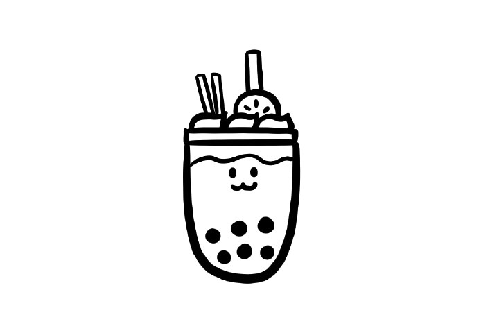 超级珍珠奶茶简笔画画法-图4