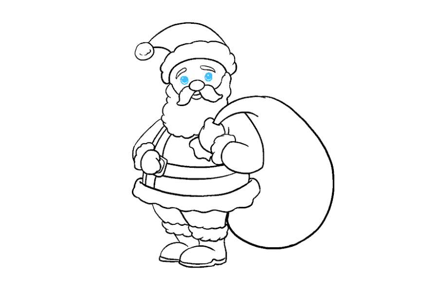 步骤19：为每只眼睛在一个圆圈内画一个圆圈。在每只眼睛内画一个小圆圈，并在其周围加阴影。