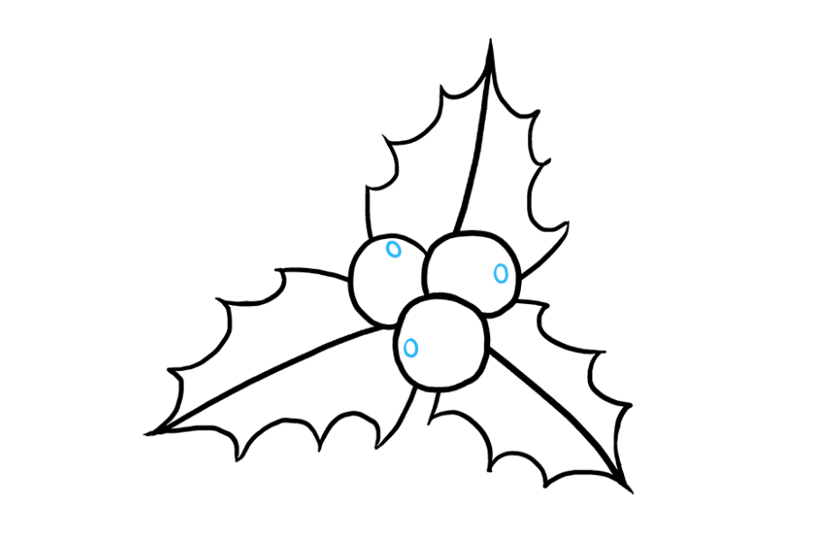 步骤8：向浆果添加细节。在每个区域内画一个小圆圈。