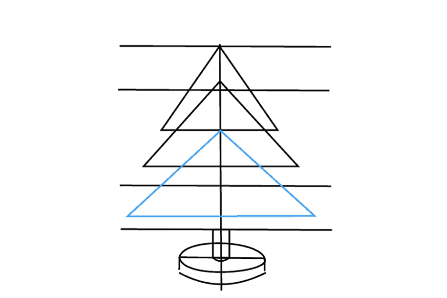 步骤9：绘制第三个三角形，甚至更大，与第二个三角形相交。
