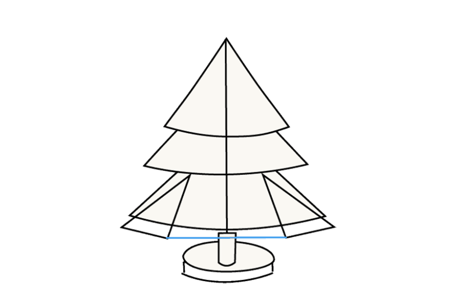 步骤12：使用直线连接两个三角形。